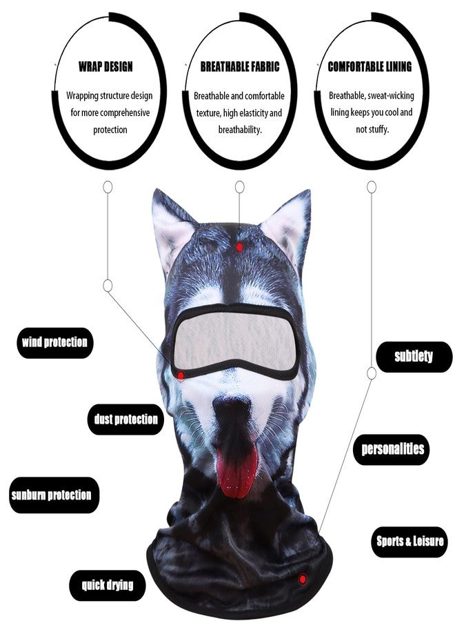 TOAINRSI 3D Cat Ski Balaclava Sheisty Face Mask with Ears,Animal Ski Mask, for Music Festivals Raves Halloween Party Outdoor Activities (Cat-Dog 2 Sets) Yellow - Image 5